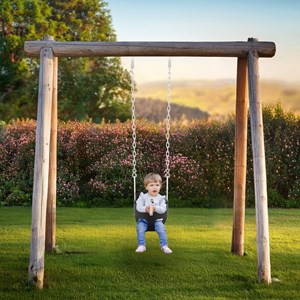 Balançoire baquet bébé hypermotion - assise eva confort & sécurité jardin 22kg