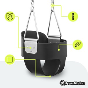 Balançoire baquet bébé hypermotion - assise eva confort & sécurité jardin 22kg