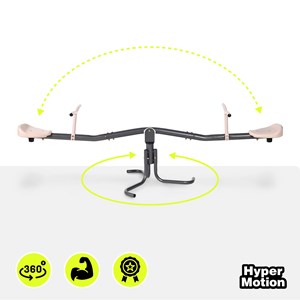 Balançoire jardin 2-en-1 hypermotion - poutre équilibre & rotation 360° - 70kg