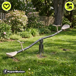 Balançoire jardin 2-en-1 hypermotion - poutre équilibre & rotation 360° - 70kg