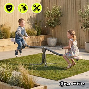 Balançoire jardin 2-en-1 hypermotion - poutre équilibre & rotation 360° - 70kg