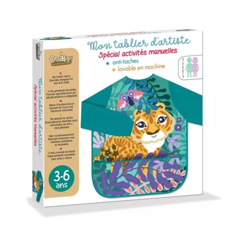 Mon tablier d'artistes avec poche tigre