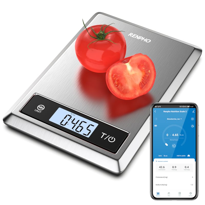 Renpho - balance nutrition connectée calibra 1- bluetooth - acier inoxydable