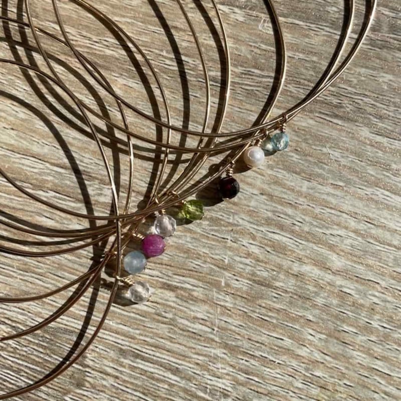 Bracelet jonc pierre de naissance mai emeraude joyce