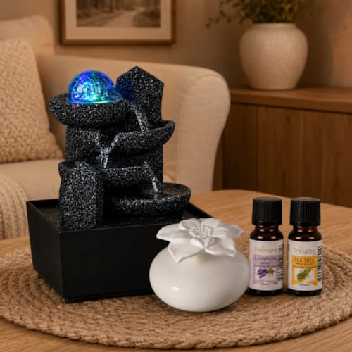 Zen Light - Mon espace détente : diffusion douce et fontaine zen