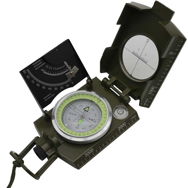 Boussole en métal avec clinomètre et visée cao vert armée