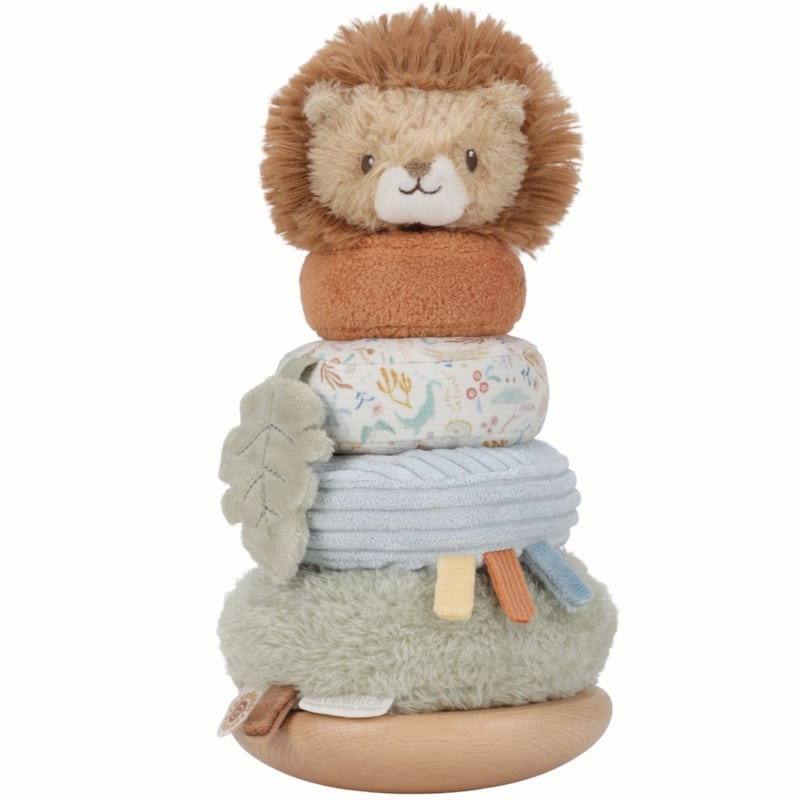 Lion à empiler doudou et bois safari friends