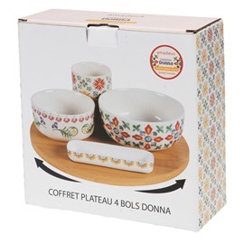 Coffret plateau et ses 4 bols donna
