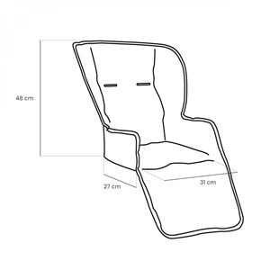 Housse assise chaise haute - gris