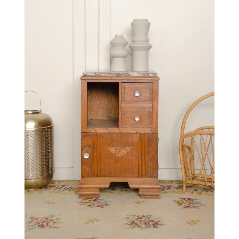 Table de chevet au plateau en marbre n°1383