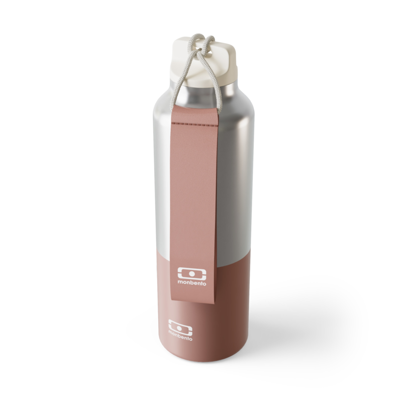 Gourde isotherme infuseur et dragonne 500ml rose moka
