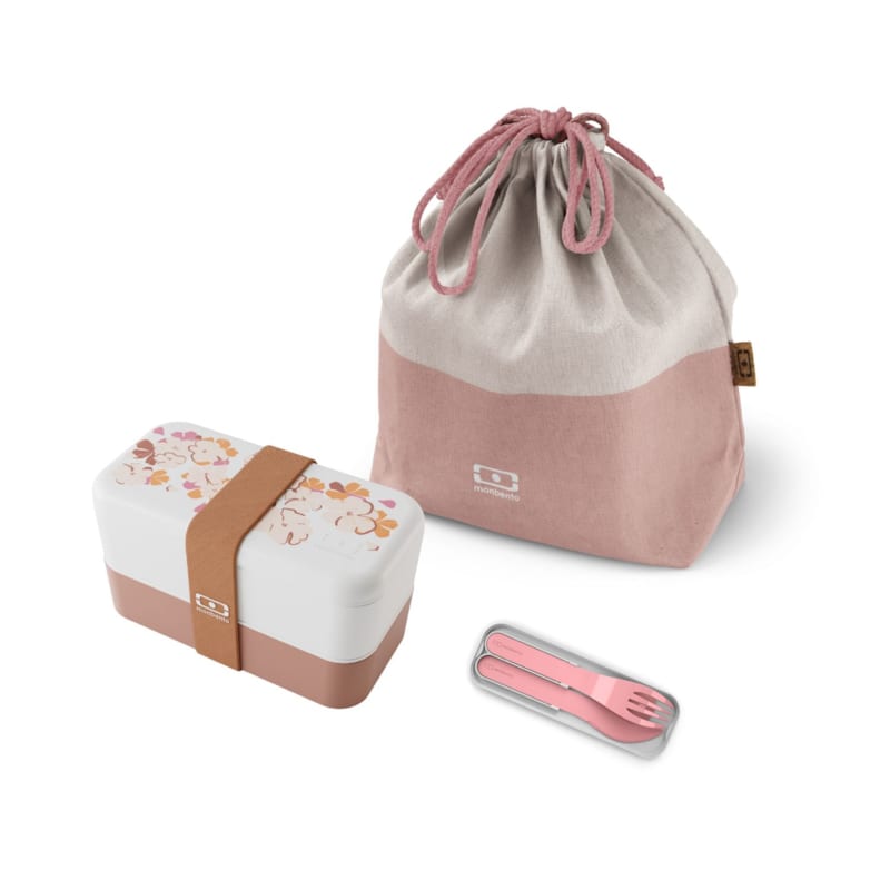 Set repas lunch box rectangle 1l graphic floral