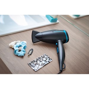 Sèche-cheveux de voyage pliable - édition limitée noir et bleu - hc 25