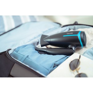 Sèche-cheveux de voyage pliable - édition limitée noir et bleu - hc 25
