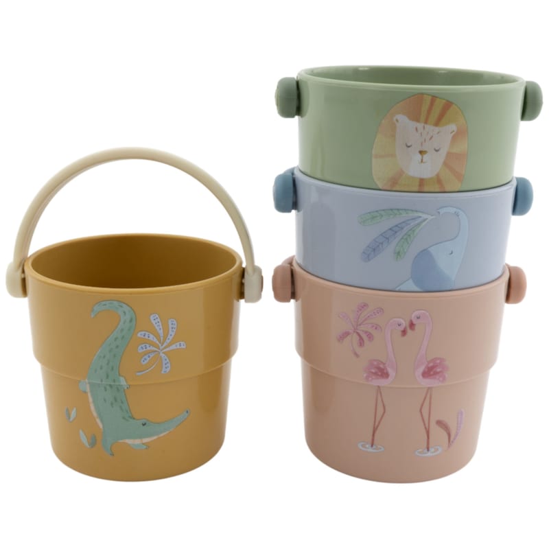Lot de 4 gobelets de bain safari friends