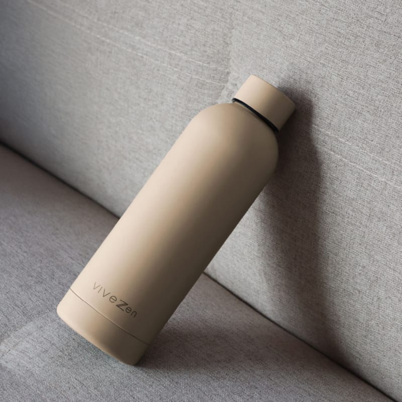 Gourde isotherme 750ml - beige (Vivezen) - Couverture