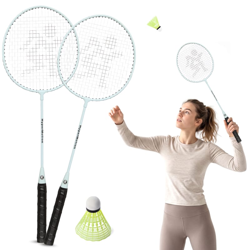 Ensemble de badminton hypermotion 2 raquettes acier volant sauge