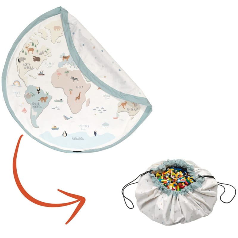 Sac à jouet 2 en 1 réversible noomad original worldmap (Play & Go) - Couverture