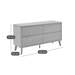 Commode 4 tiroirs bois atia