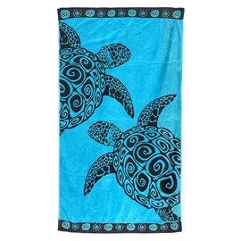 Serviette de plage - turquoise turtle
