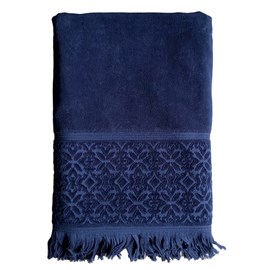 Serviette de bain - romance bleu marine