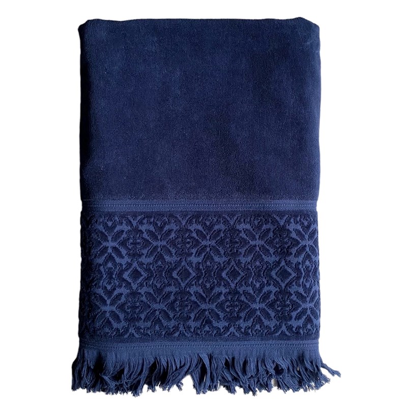 Serviette de bain - romance bleu marine