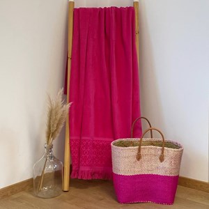 Serviette de bain - romance fuchsia