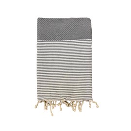 Fouta nid d'abeille - mikanda gris
