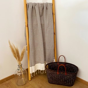 Fouta nid d'abeille - yadara taupe