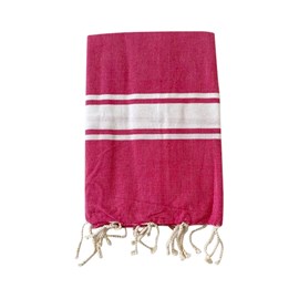 Fouta plate - kozo fuchsia