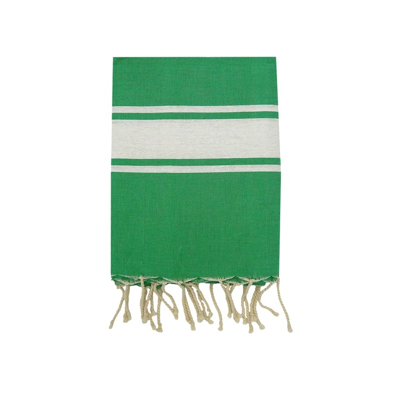 Fouta plate - kozo vert emeraude