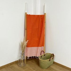 Fouta nid d'abeille - mikanda orange xl