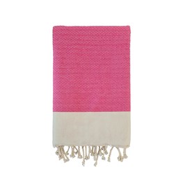Fouta nid d'abeille - athena fuchsia xl