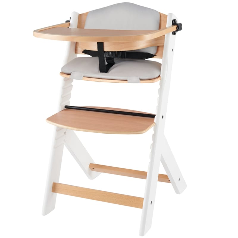 Chaise haute évolutive enock avec coussin natural-white