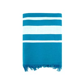 Fouta doublée éponge - caraibes bleu