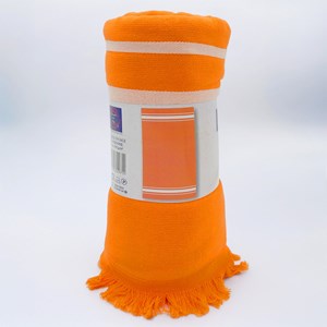 Fouta doublée éponge -caraibes mandarine