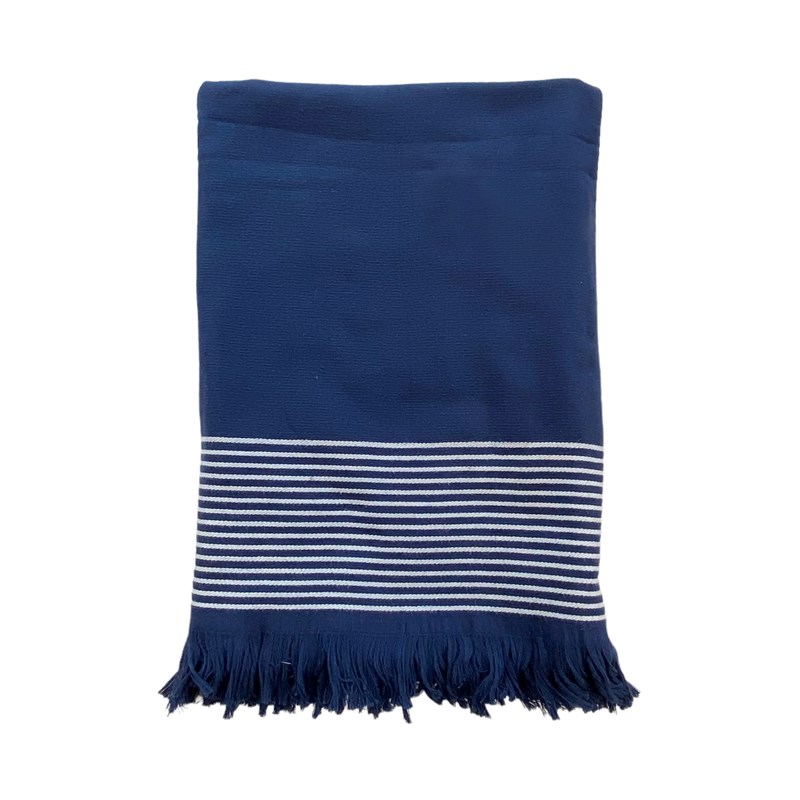 Fouta doublée éponge - paski navy