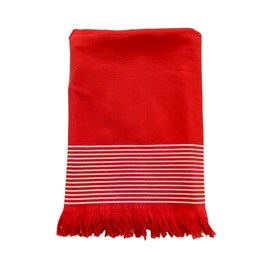 Fouta doublée éponge - paski rouge