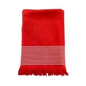 Fouta doublée éponge - paski rouge
