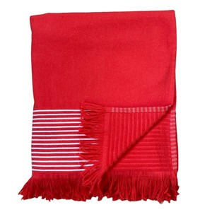 Fouta doublée éponge - paski rouge