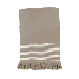 Fouta doublée éponge - paski taupe