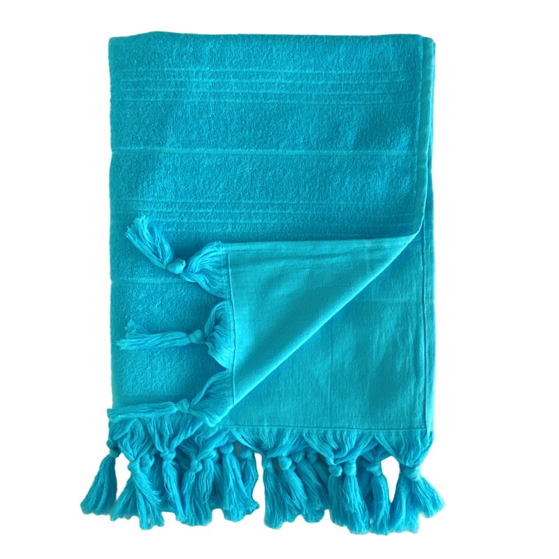Fouta éponge - hammam turquoise