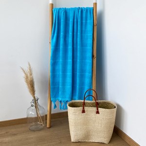 Fouta éponge - hammam turquoise