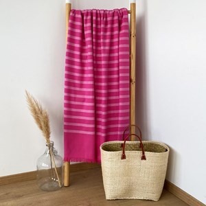 Fouta doublée éponge - alanya fuchsia xl