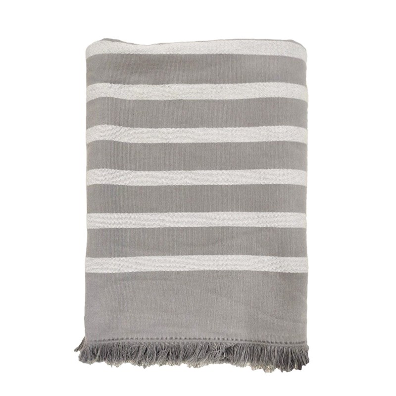 Fouta doublée éponge - alanya gris xl