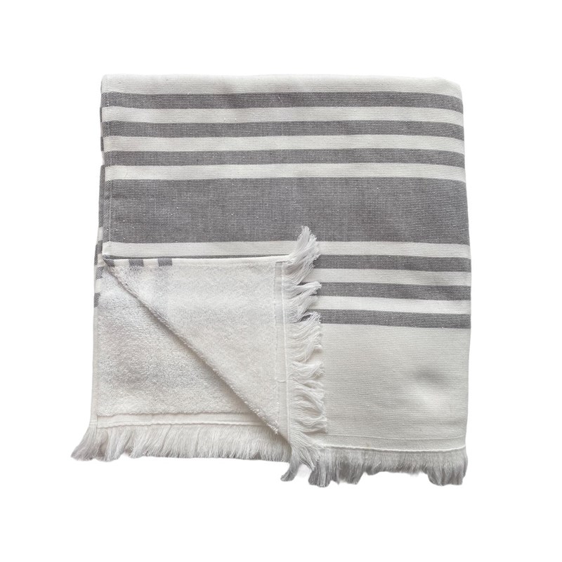 Fouta doublée éponge - karabuk gris xl
