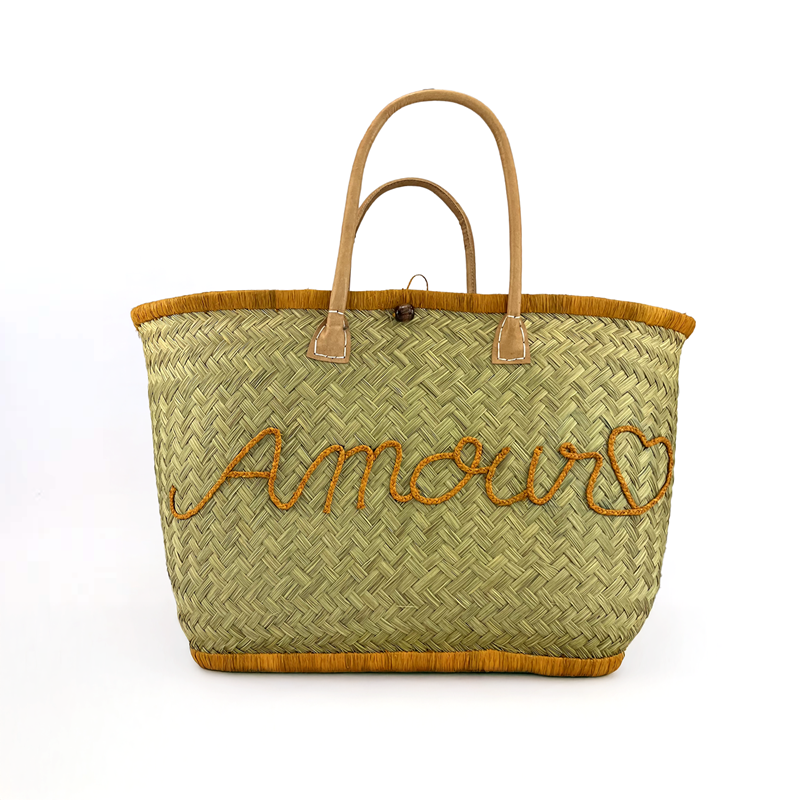 Panier de plage - amour gm safran