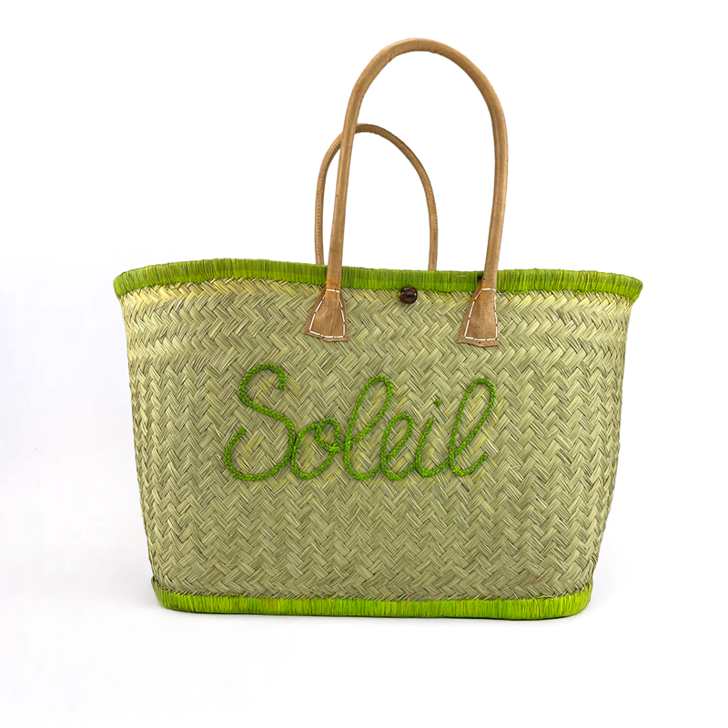 Panier de plage - soleil gm vert anis