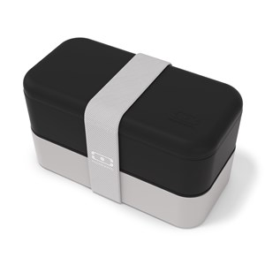 Lunch box rectangle 2x500ml noir coton