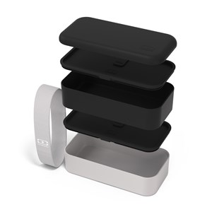 Lunch box rectangle 2x500ml noir coton